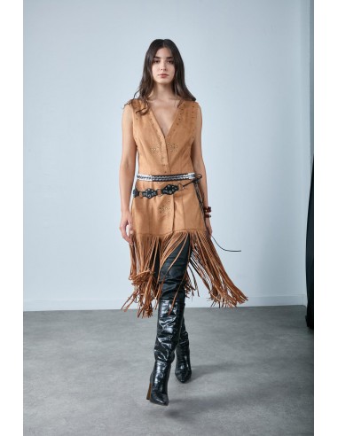 Chaleco hippie largo abierto a Fringe - Soso prix pour 