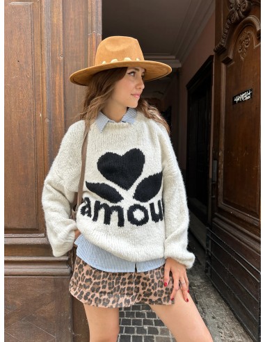 Pull AMOUR noir pas cher 