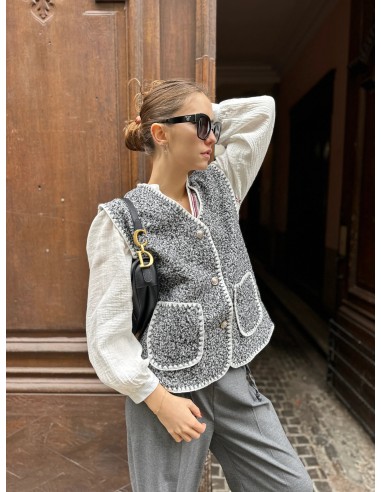 Gilet TOLLING gris brillant des détails fins