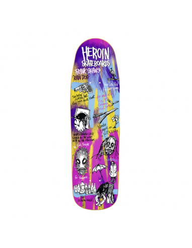 HEROIN SKATEBOARDS FRANK SHAW RAIN DOG SKATEBOARD DECK 9.25 pas chere