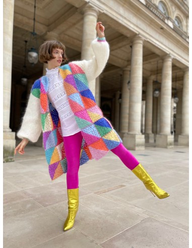 PASTEL DIAGONALES LONG JACKET le des métaux précieux