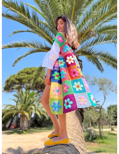 FLOWERS PATCHWORK COAT NO SLEEVES l'achat 