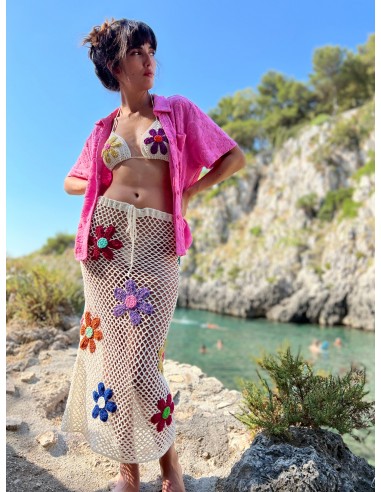 LONG SKIRT FREE FLOWERS ECRU l'évolution des habitudes 