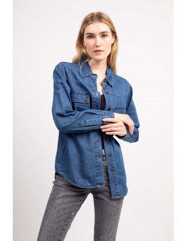 Denim Detail Stick Shirt - Ninon online