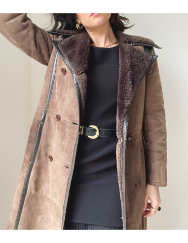 Manteau peau lainée T36 en linge