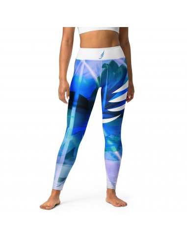 "Blue Waterflower" SoftTouch Leggings en stock