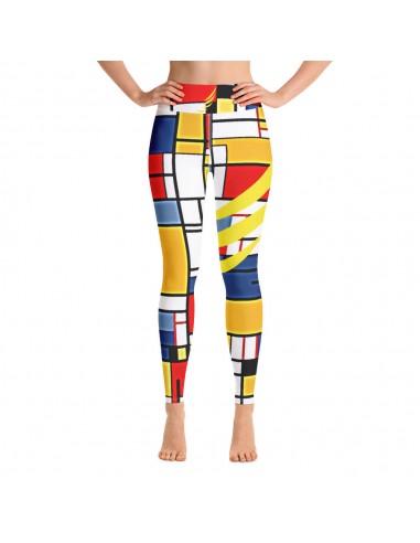 "Mondrian style green"  Yoga Leggings outlet