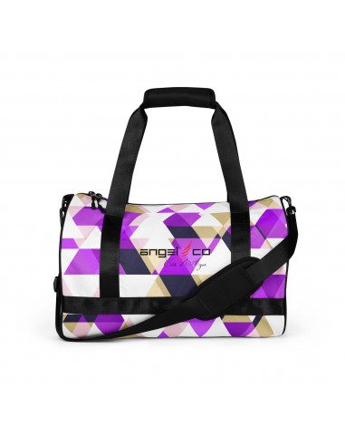 "Check Pattern Purple" Gym bag brillant des détails fins