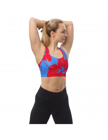 "Intense Blue R" Longline sports bra destockage