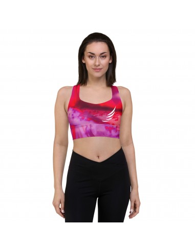 "Rose Water Flower Pink" Longline sports bra commande en ligne